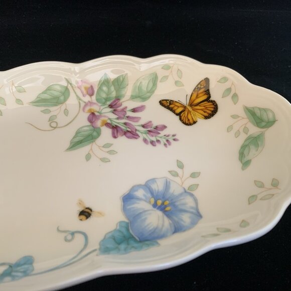 Lenox Butterfly Meadow 2 Pc Soup Mug & Sandwich Tray Set Porcelain Dishware - Picture 6 of 14